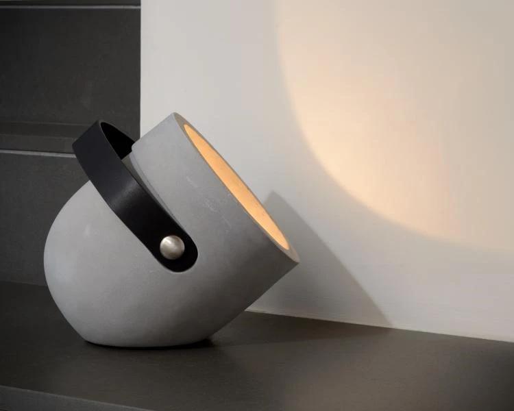 Lucide COPAIN - Lámpara de mesa - Ø 20 cm - 1xE27 - Taupe - ambiente 1